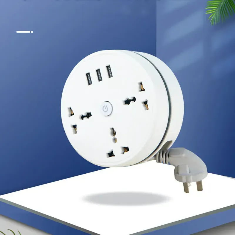 ⏳Limited Sale 50% OFF🔥Universal Round Retractable Cord Power Strip⚪⚡