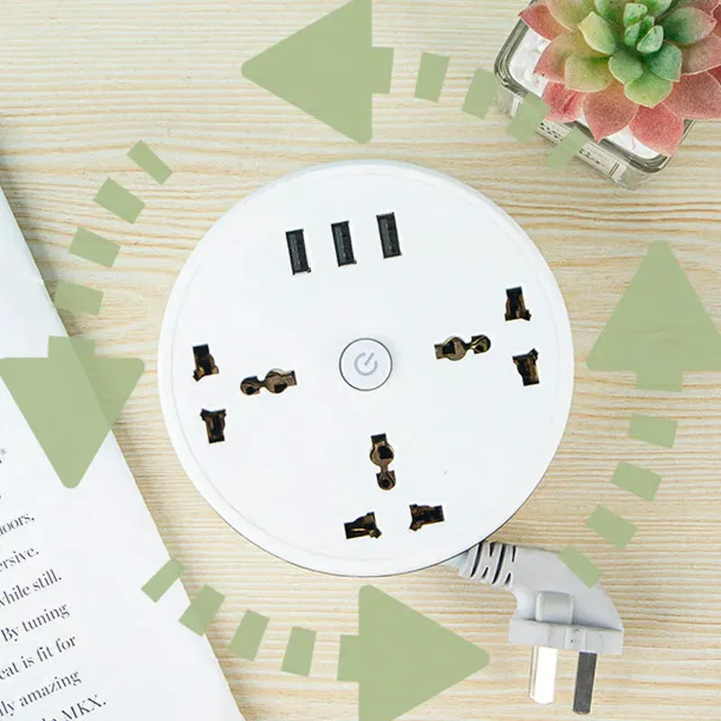 ⏳Limited Sale 50% OFF🔥Universal Round Retractable Cord Power Strip⚪⚡