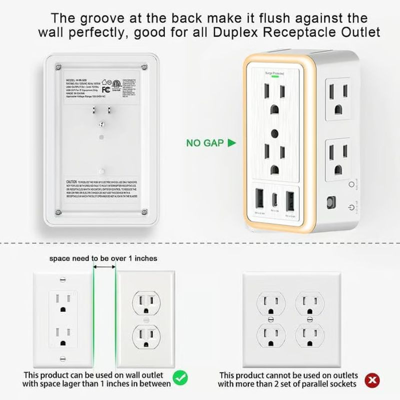 ⏳Limited Sale 50% OFF🔥Multi Plug Outlet Surge Protector🔌