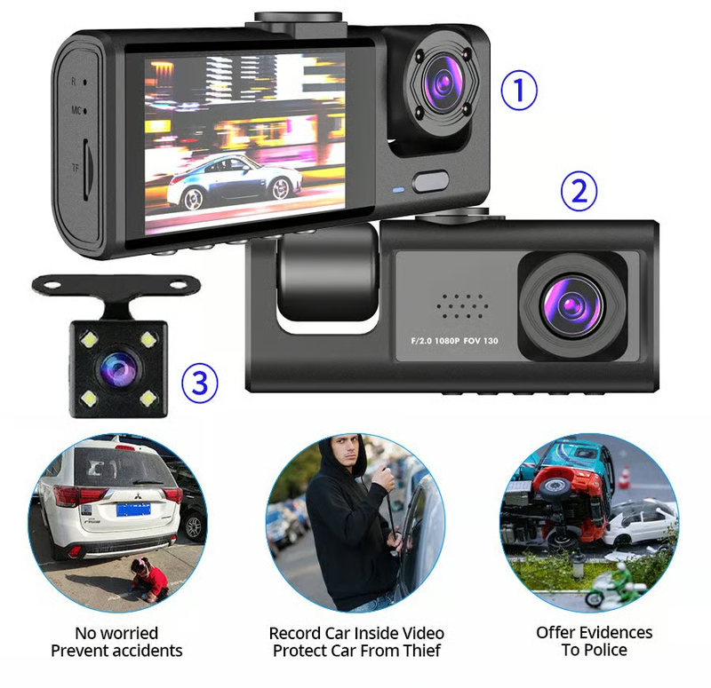 ⏳Limited Sale 50% OFF🔥3-Channel 1080p Car Driving Recorder (Three Cameras)📸