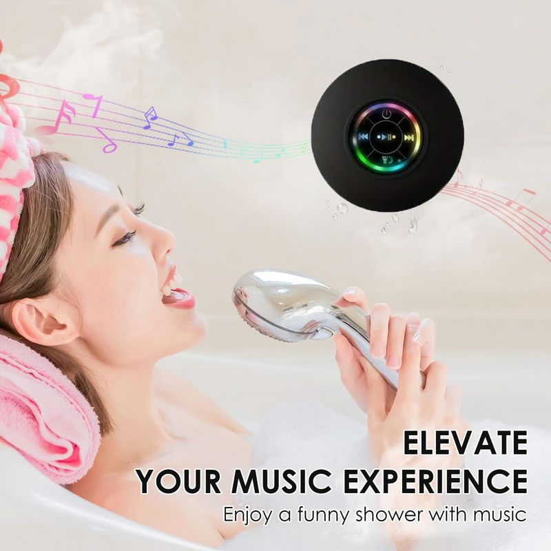 ⏳Limited Sale 50% OFF🔥Bathroom Waterproof Wireless Bluetooth Speakers with LED Light🎄🎵