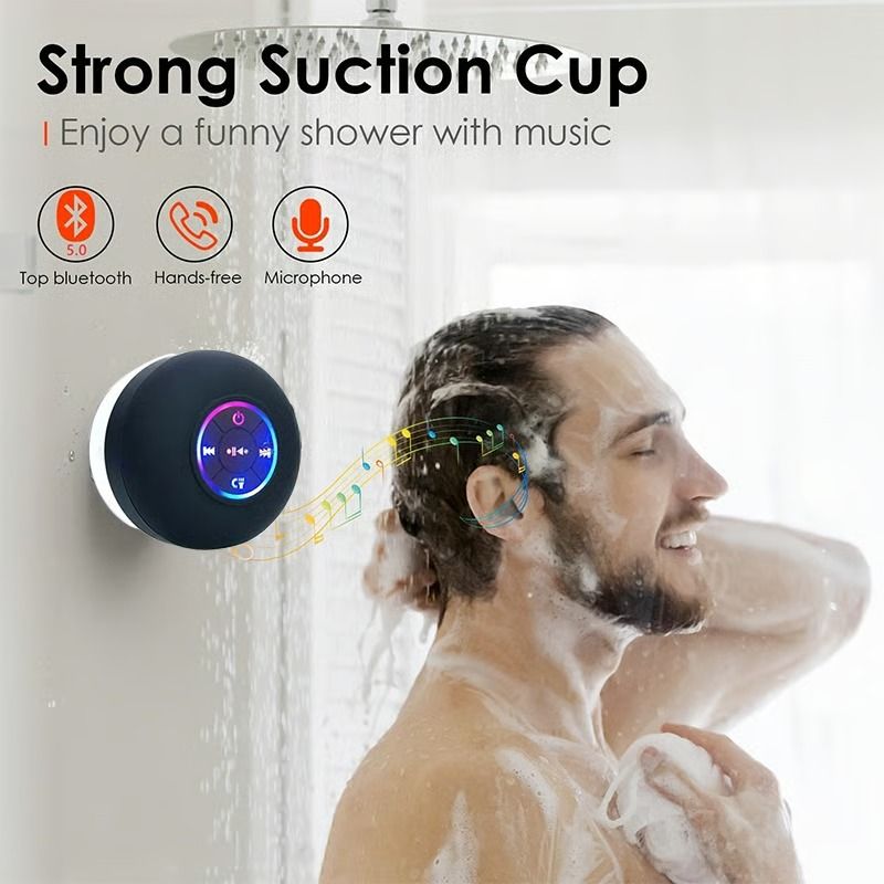 ⏳Limited Sale 50% OFF🔥Bathroom Waterproof Wireless Bluetooth Speakers with LED Light🎄🎵