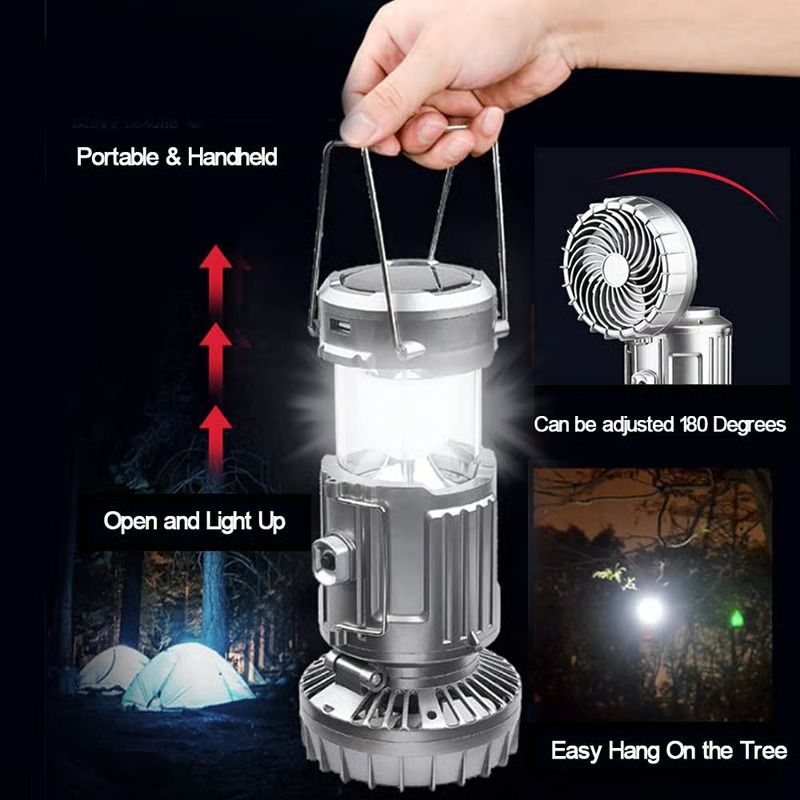 ⏳Limited Sale 50% OFF🔥5-In-1 Portable LED Camping Lantern With Fan💡💨