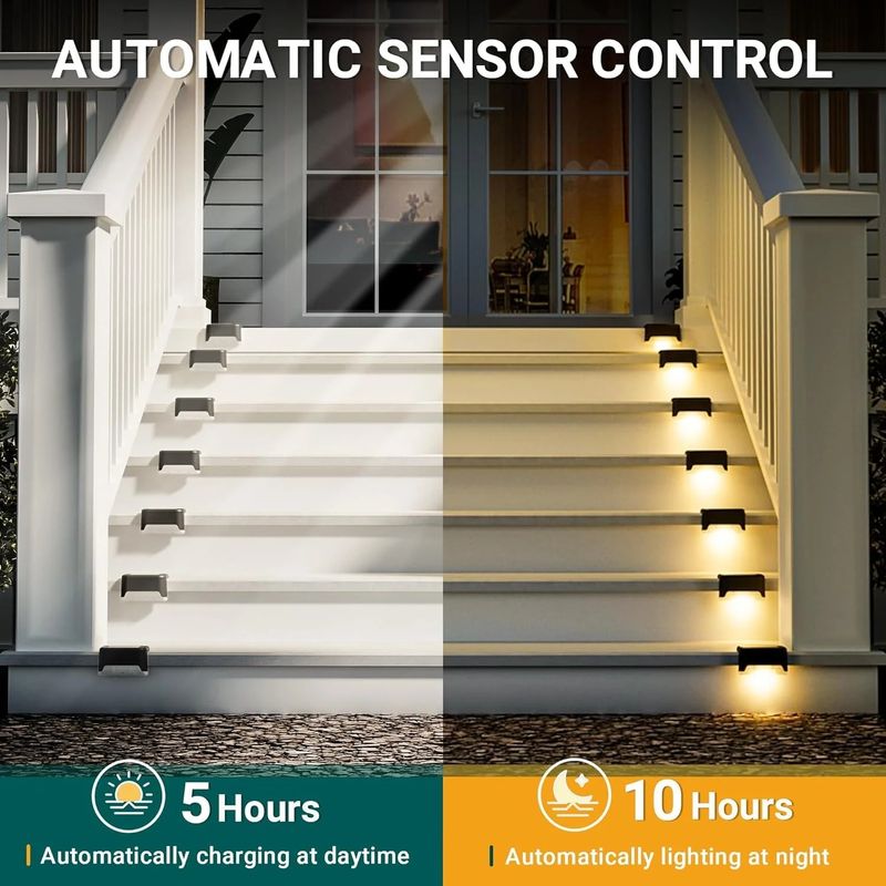 ⏳Limited Sale 50% OFF🔥5PCS-IN-A-PACK Radiant Solar Powered Waterproof Deck Lights for Outdoors☀️💡