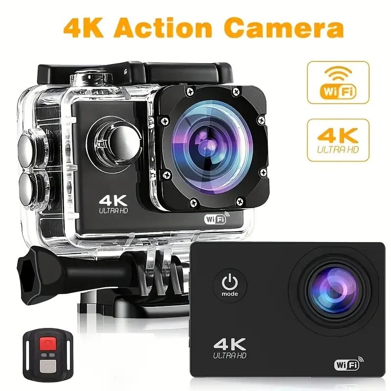 📸Câmera de Ação 4K Ultra HD com WiFi,  Perfeita para Mergulho, Ciclismo, Caminhada e Surf🚴🏊🏄