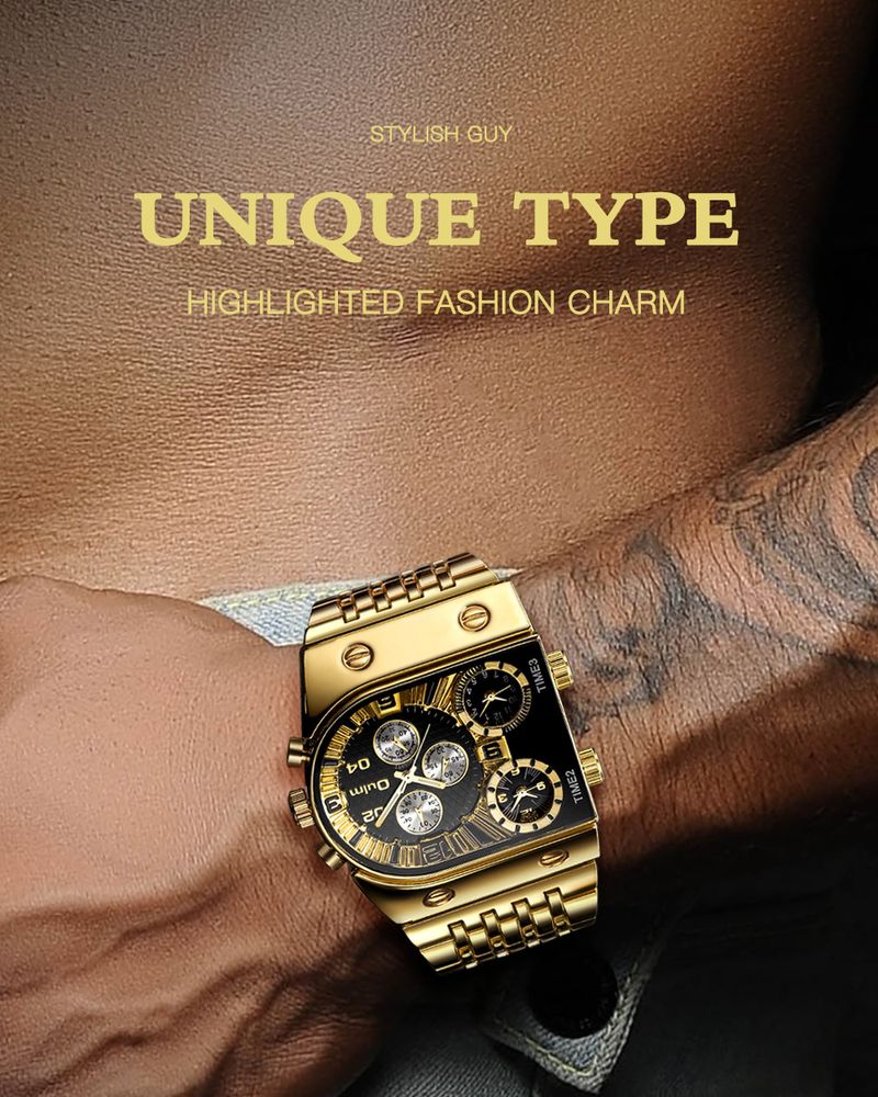 ✨ Luxury Men's Watches Multi-Time Zone Large Dial Luminous Watch ⌚