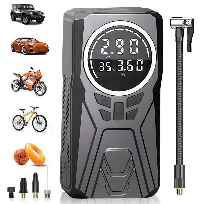 ✨Inflação rápida em 1 minuto✨Mini insuflador de pneus portátil adequado para automóveis e motos 🚗🏍️