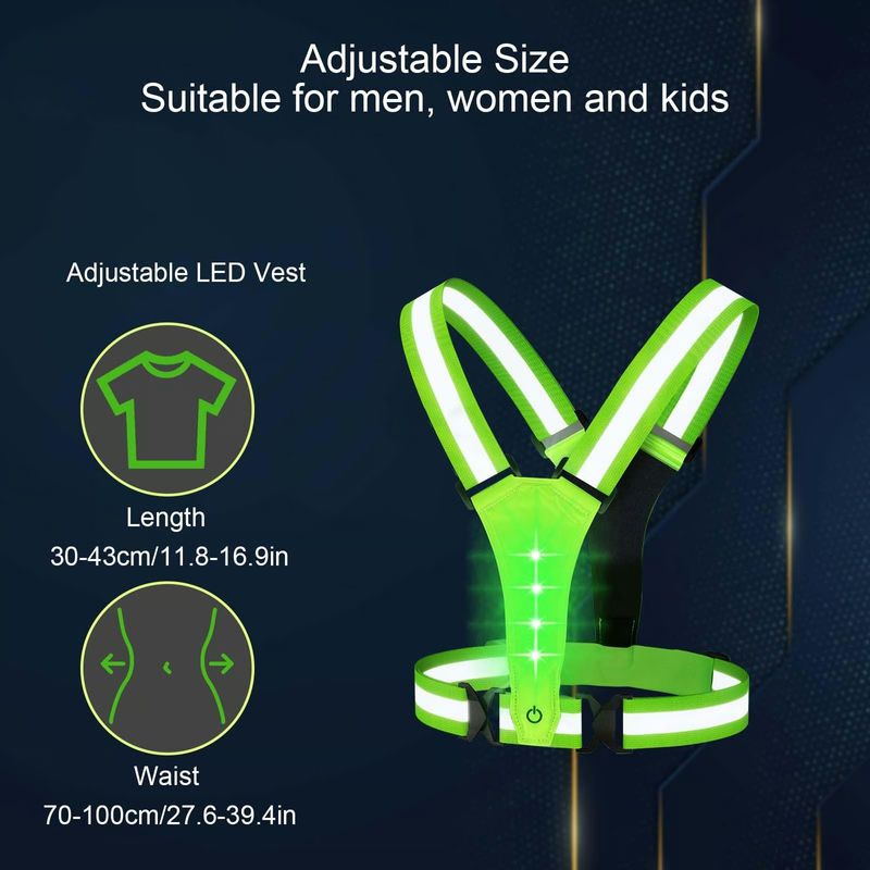 LED Reflective Vest Running Gear