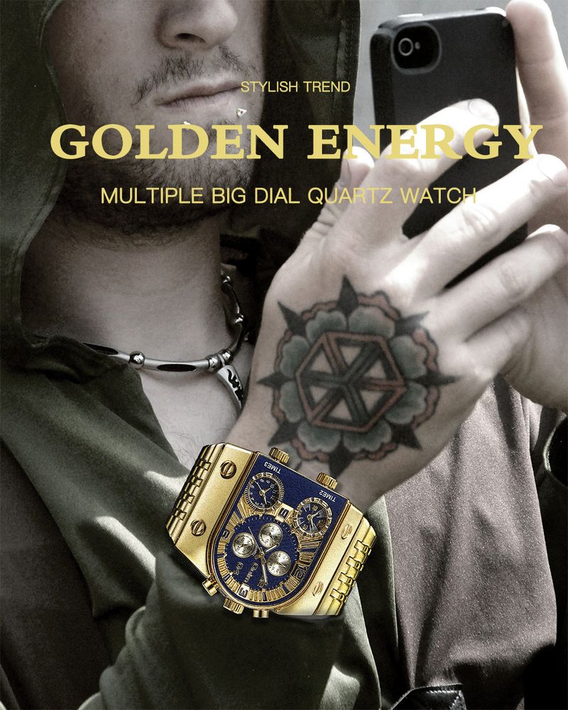 ✨ Luxury Men's Watches Multi-Time Zone Large Dial Luminous Watch ⌚