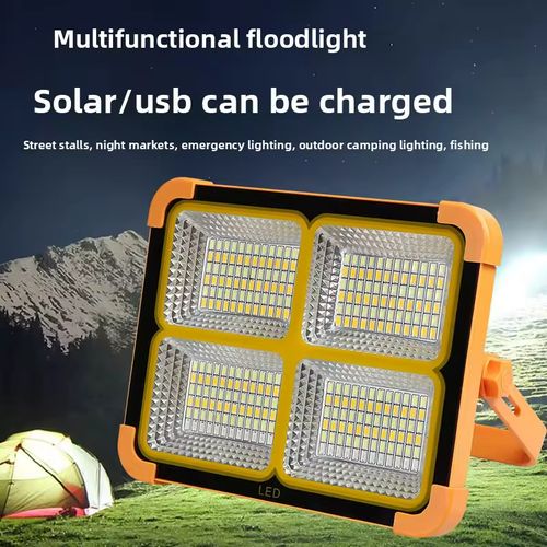 Lâmpada de iluminação de emergência para carregamento ao ar livre resistente à água e solar