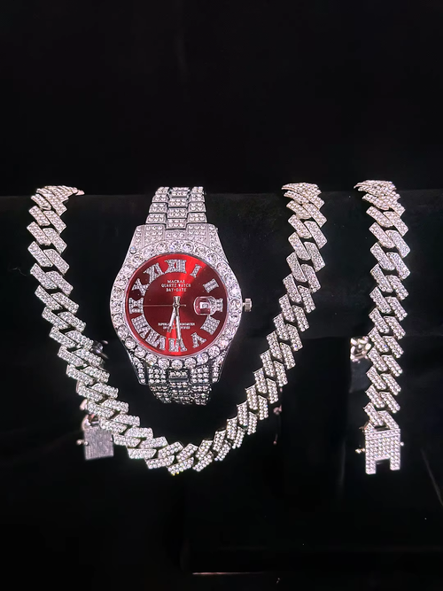 Bestselling Moissanite Starry Sky Watch – Luxury Design with Red Dial