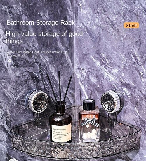 Modern Plastic New Suction Cup Triangle Storage Rack Punch-Free Wall-Mounted Bathroom Toilet Washstand Corner Storage Rack