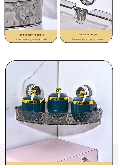 Modern Plastic New Suction Cup Triangle Storage Rack Punch-Free Wall-Mounted Bathroom Toilet Washstand Corner Storage Rack