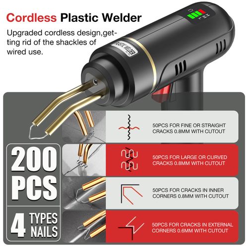 （Free consumables）PowerPro 200W Cordless Plastic Welder Kit