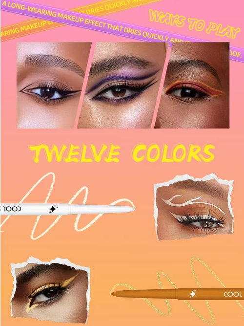 Multicolor Gel Glitter Eyeliner Waterproof Long-Wear Gel Pencil Eyeliner