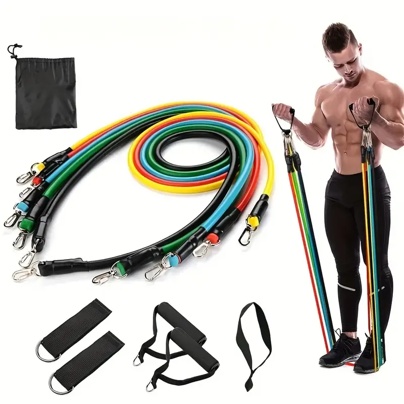 Premium Exercise Bands for Home Gym, Fitness, Yoga & Pilates with Legs Ankle