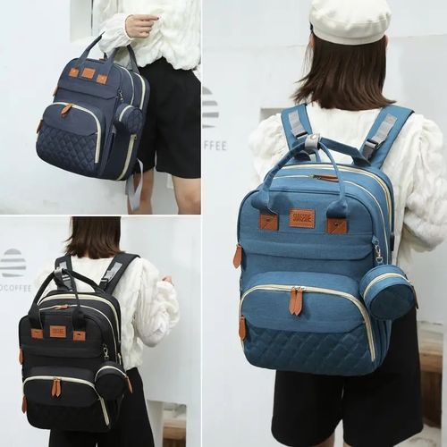 Stylish Diaper Bag Backpack - USB Charging, Multifunctional & Spacious - Complete with Changing Station & Pad