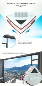 Magnetic for Double Side Glass Washer Brush Window Wiper Clean