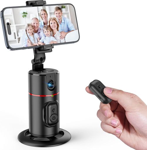 Auto Face Tracking Phone Holder, No App Required, 360° Rotation Face Body Phone Tracking Tripod Smart Shooting Camera Mount for Live Vlog Streaming Video