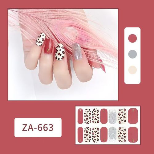 Semi Cured Gel Nail Wraps Nail Stickers（With lights）