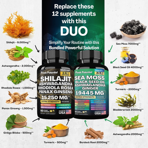 Sea Moss & Shilajit 24-in-1 Peak Vitality Blend（  Buy 1 Get 1 Free）