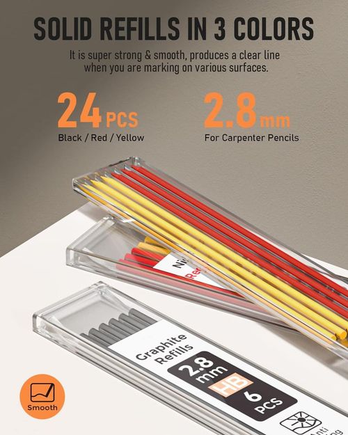 Deep Hole Marker for Construction, Heavy Duty Woodworking Pencils for Architect