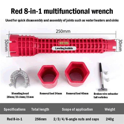 8-in-1 or 14-in-1 Sink Wrench!