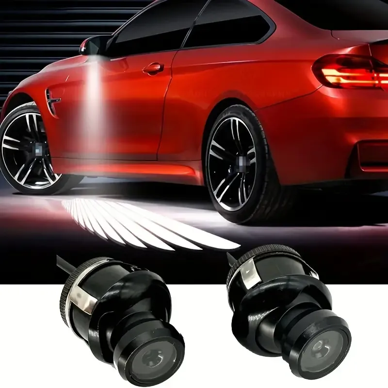car modified LED Angel Wings warning front welcome Lights
