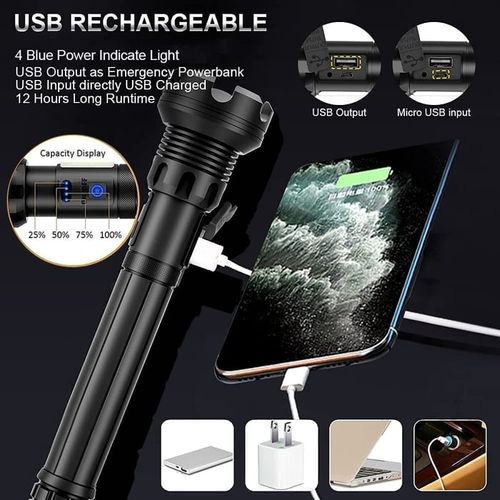 🔥HOT SALE 49% OFF🔥 - LED Rechargeable Tactical Laser Flashlight 90000 High Lumens