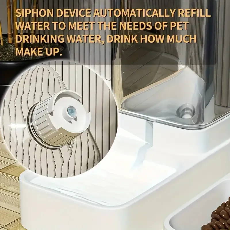 Automatic Dog Cat Feeder and Water Dispenser Set Gravity Pet Feeders Waterer Fountain for Small Medium Pets