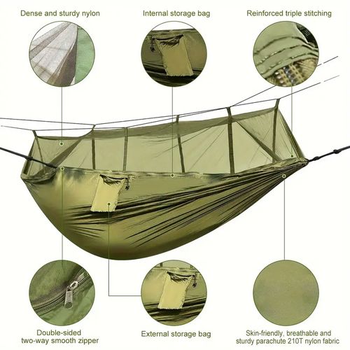 Person Outdoor Hammock with Mosquito Net