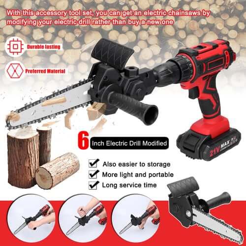 🔥Hot sale Electric Drill Modified To Electric Chainsaw Drill Attachment