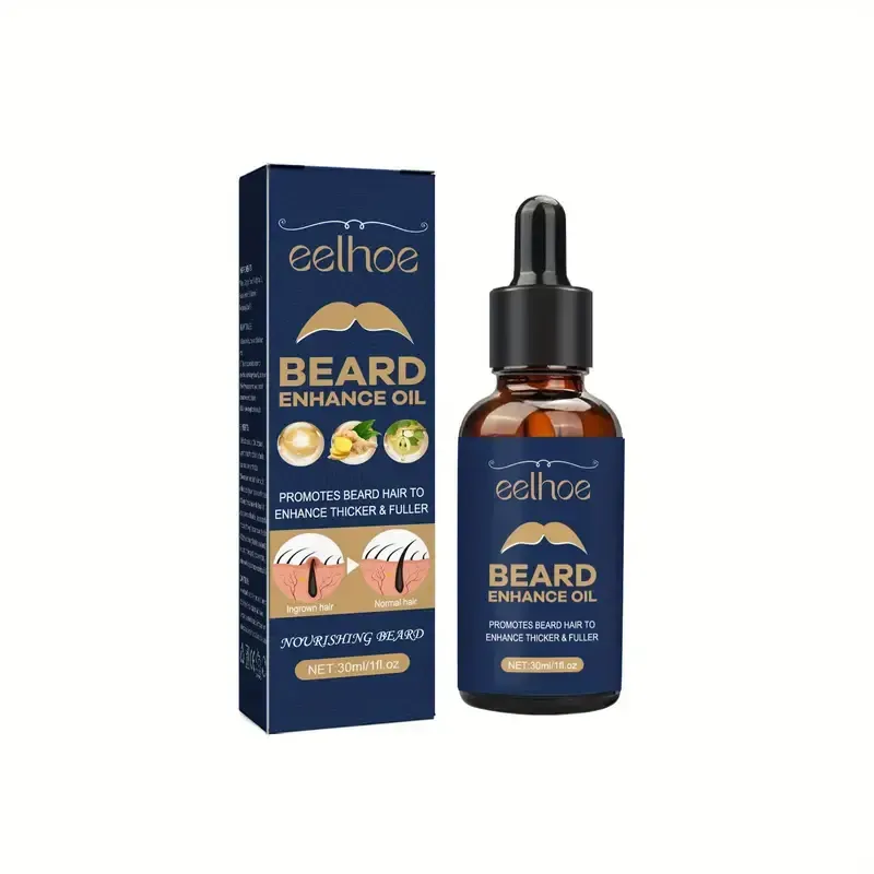 Thicker Essence Mustache Fast Grow Eyebrow Essence, Men's Beard Oil Beard Care Moisturizing Dense Smooth Beard Oil Father's Day Gift 复制