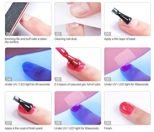 10 color gel nail art set
