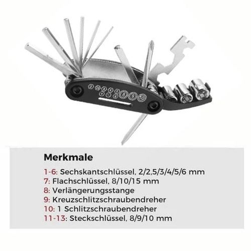 16-in-1 Bicycle Repair Tools Kit