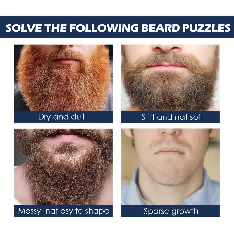 Thicker Essence Mustache Fast Grow Eyebrow Essence, Men's Beard Oil Beard Care Moisturizing Dense Smooth Beard Oil Father's Day Gift 复制