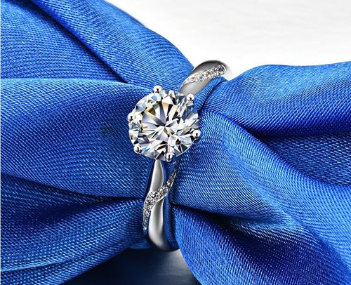 GRA Certified 3CT Round Moissan Diamond Ring