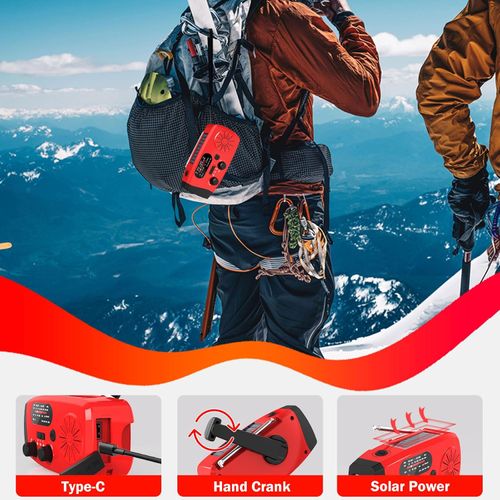 Hand Crank SelfPowered Solar Portable Mini Emergency Power bank SurvivalRadios 