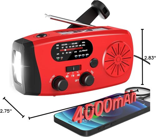 Hand Crank SelfPowered Solar Portable Mini Emergency Power bank SurvivalRadios 