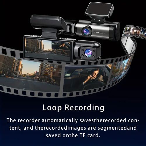 2K Dual Camera, Dash Cam For Cars, Front And Inside, Car Camera With IR Night Vision