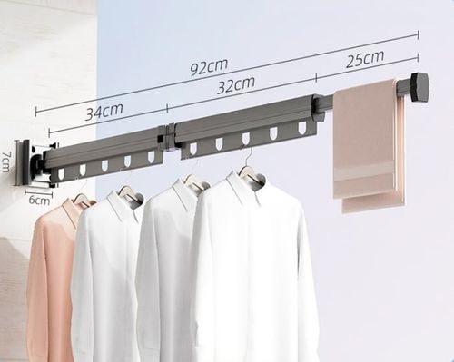 Ready to use ! Suction Cup Wall Mount Folding Clothes Drying Rack