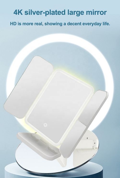 Led Smart Touch Three-Color Folding Shell Mirror