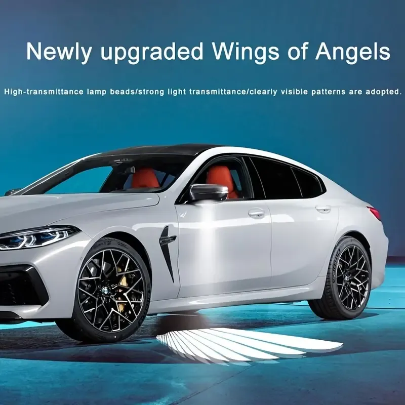 car modified LED Angel Wings warning front welcome Lights