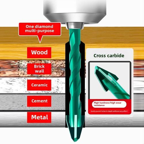 （6+8+10+12MM 4-pack）Cross Alloy Multi-Purpose Drill Bit Set