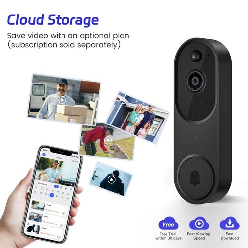 HD night vision wireless video doorbell