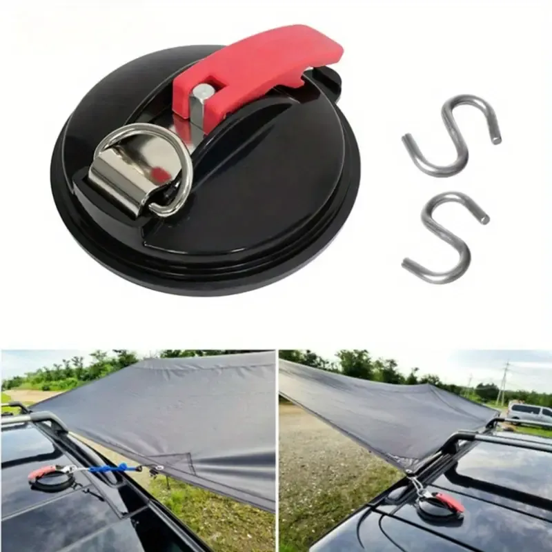 Heavy Powerful Sucker Cup Duty With Securing S Hook Tie Down Camping Tarp Tents Car Mount Luggage Suction Cup Anchor