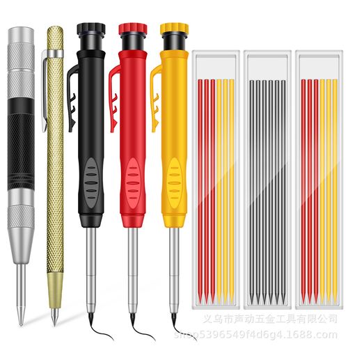 Deep Hole Marker for Construction, Heavy Duty Woodworking Pencils for Architect