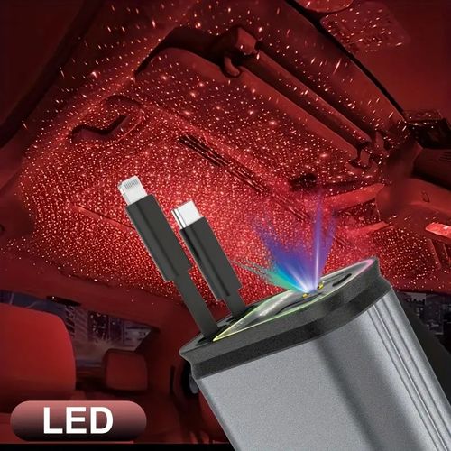 Retractable Car Charge With Star Projector Night Light