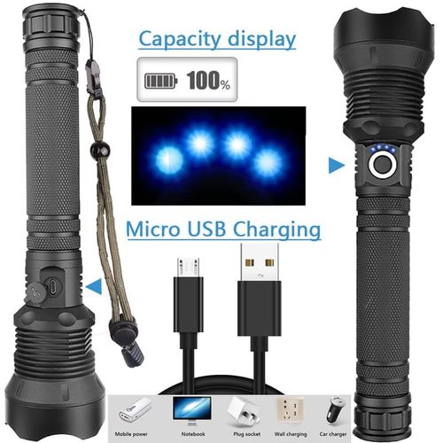 🔥HOT SALE 49% OFF🔥 - LED Rechargeable Tactical Laser Flashlight 90000 High Lumens