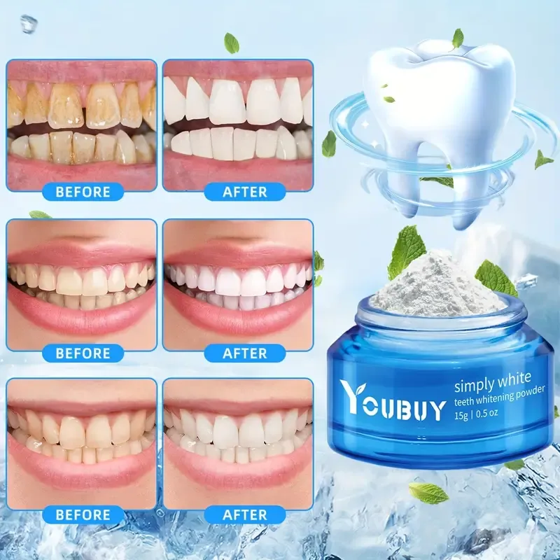 Teeth Whitening Powder, Teeth Polishing Tooth Deep Cleaning Powder, Stain Remover, Plaque Cleaning By Brushing, Breath Freshener, Tooth Cleaning Powder For Daily Life